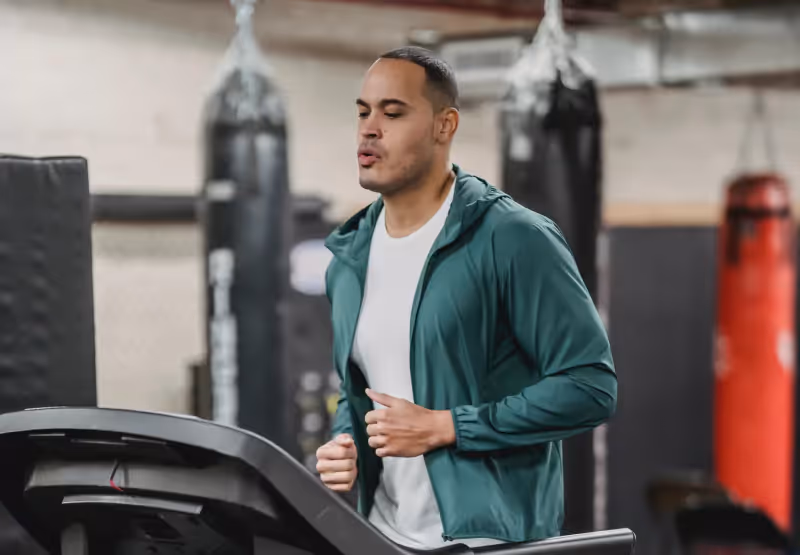 a man running on the treadmill