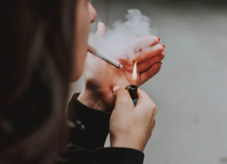 a person smoking cigarette