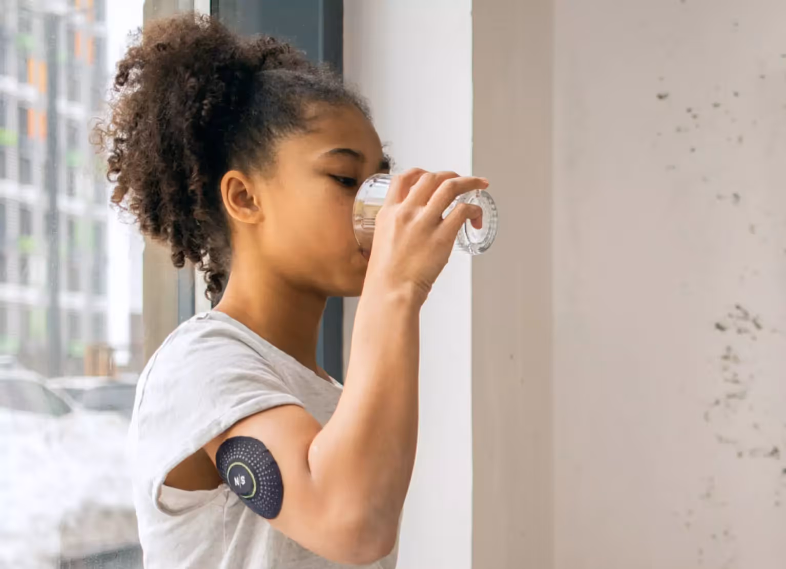 person drinking water