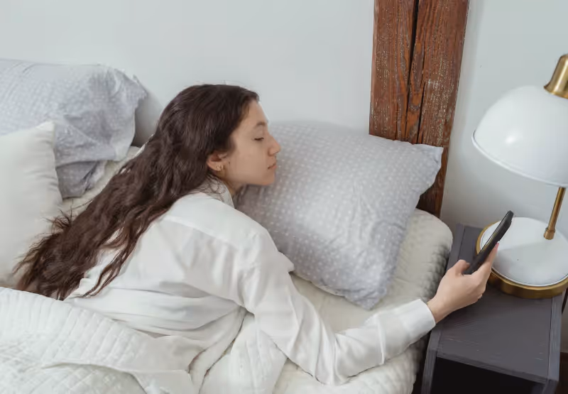 a girl trying to sleep