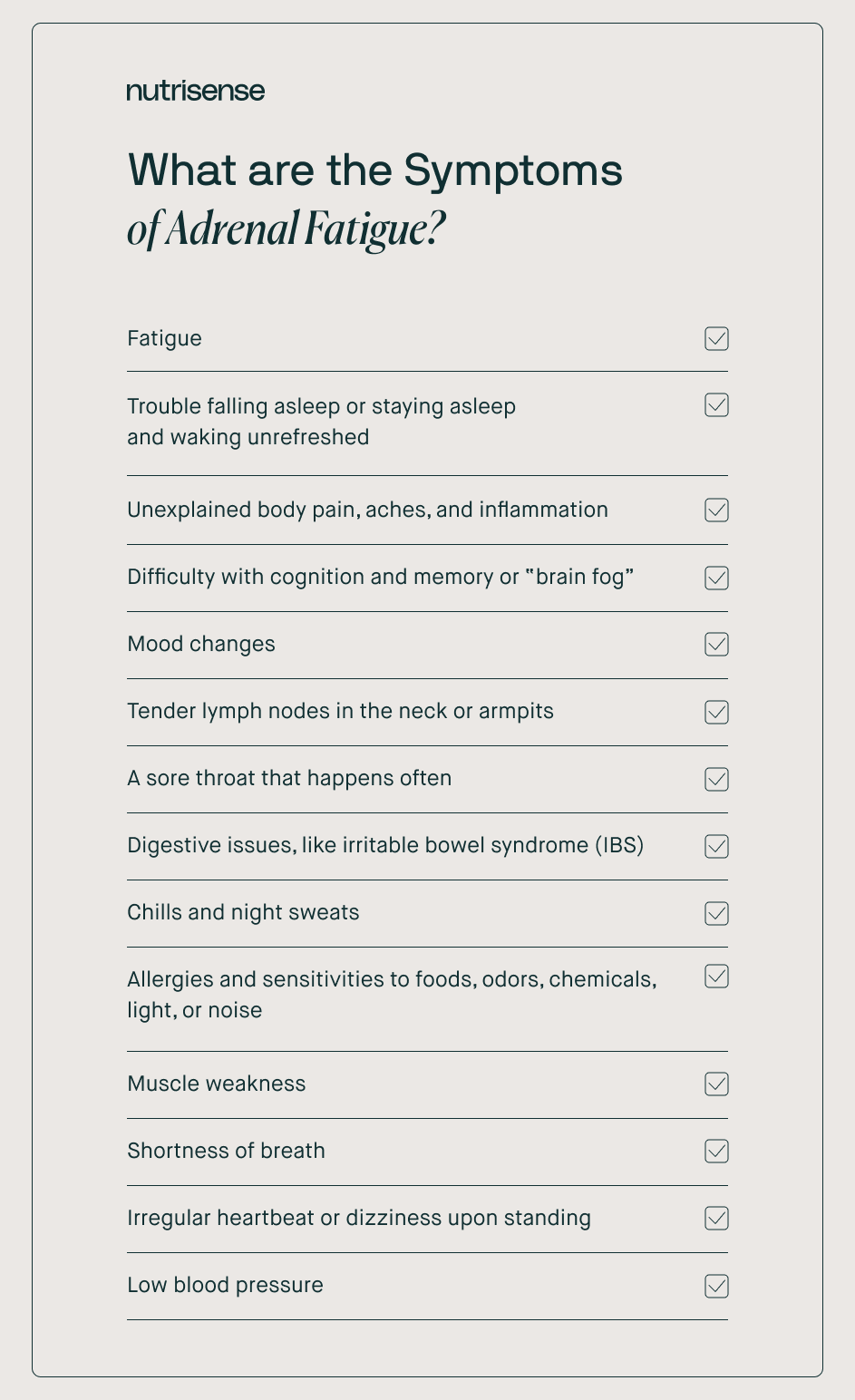 symptoms of adrenal fatigue