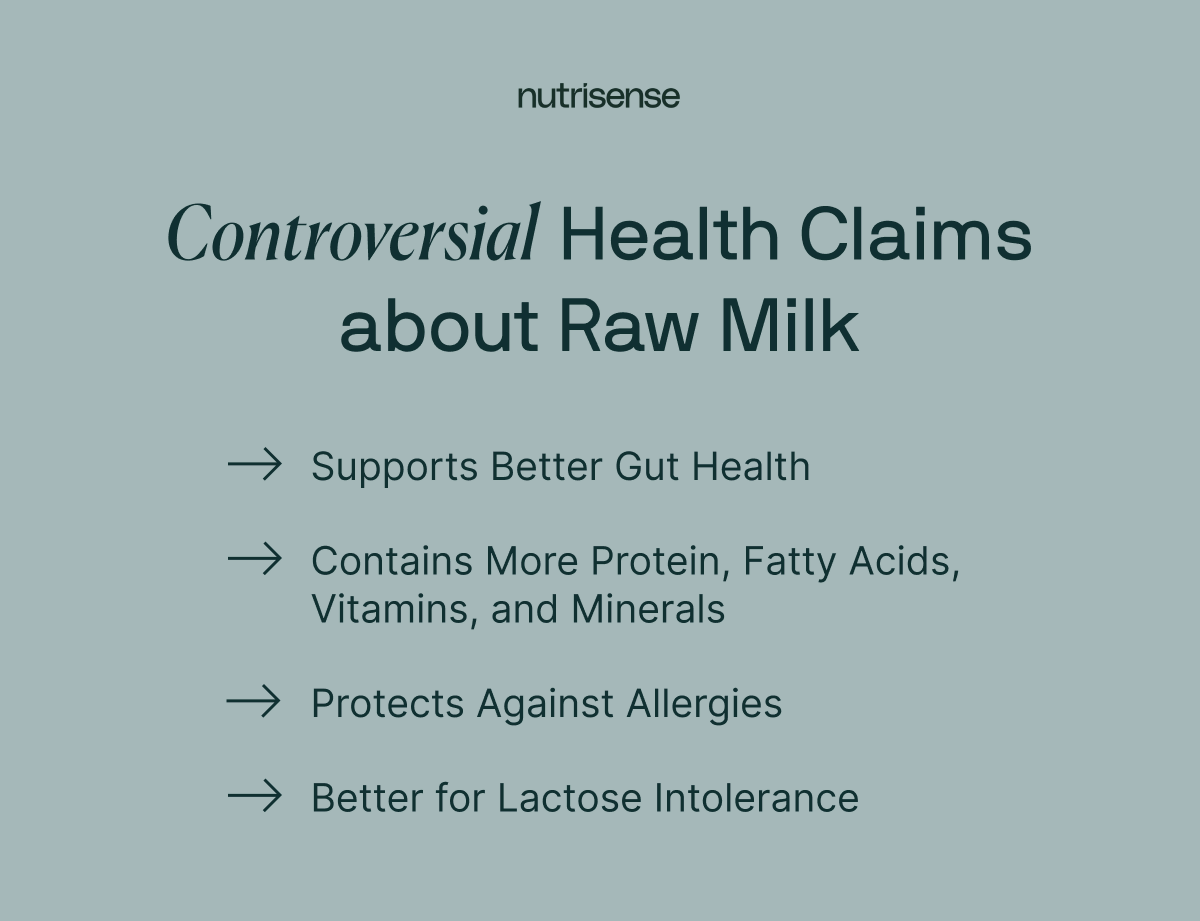 controversial health claims raw milk