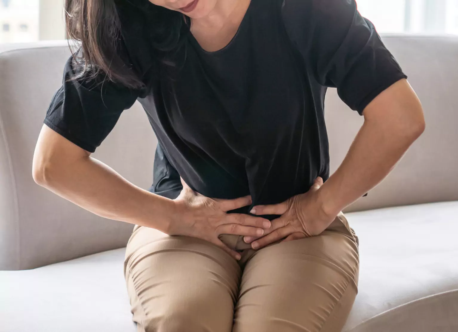 a person with abdominal pain