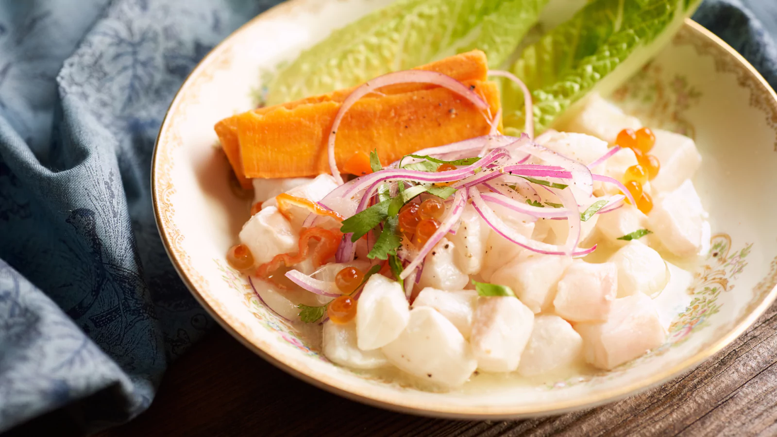 a plate of Ceviche