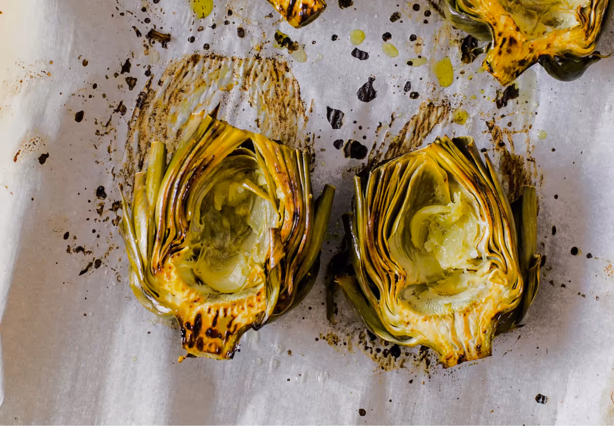 a baked artichoke