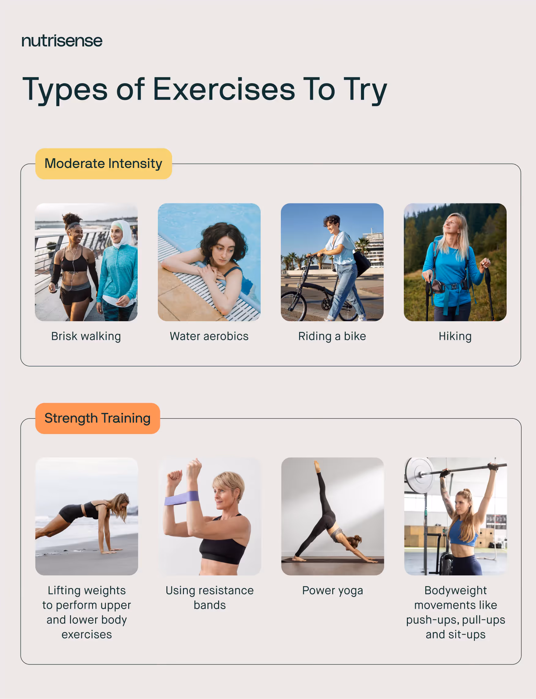 photos of different exercises to try