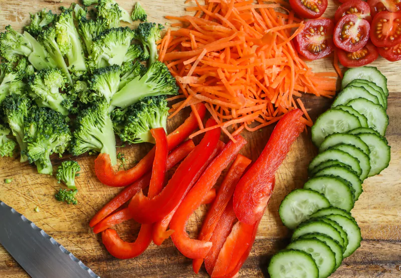 a variety of colorful veggies