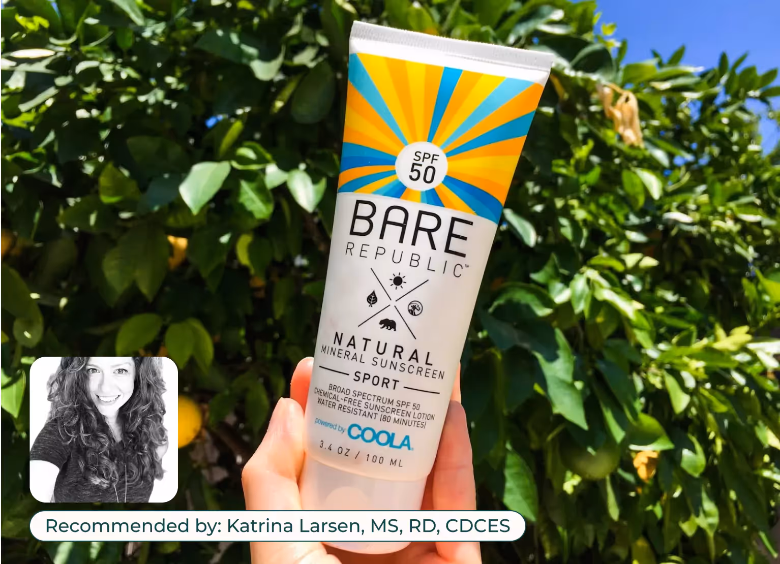 A bottle of Bare Republic sunscreen