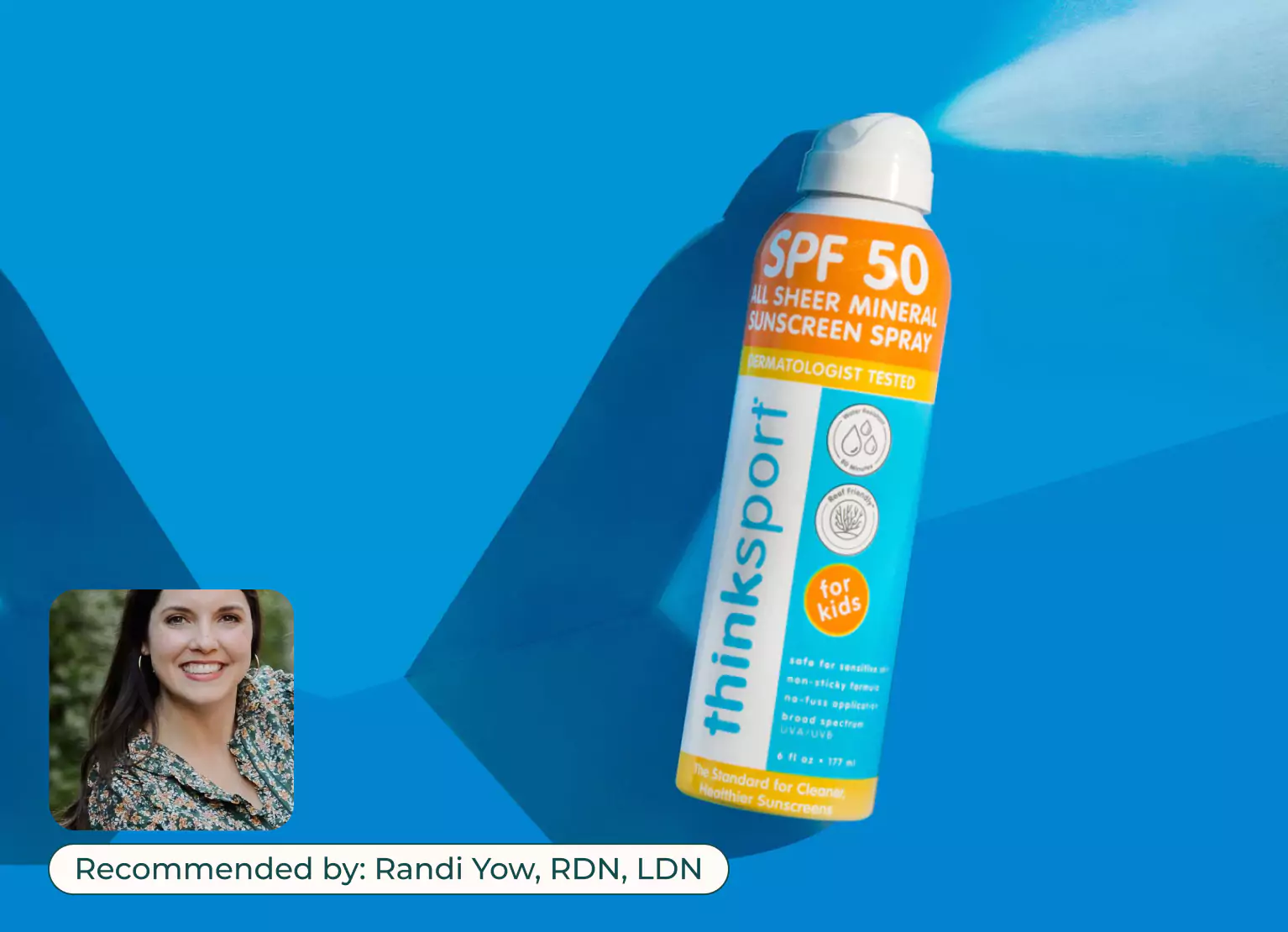 A bottle of ThinkSport sunscreen