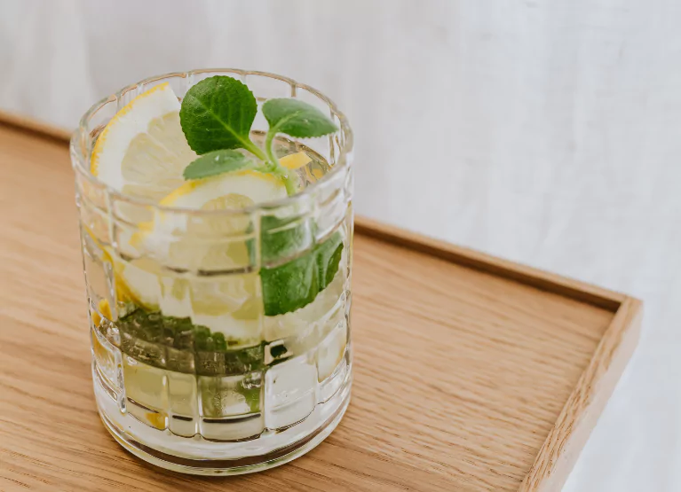 a glass of lemonade