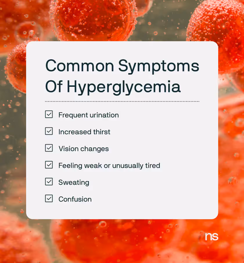 a list of common hyperglycemia symptoms