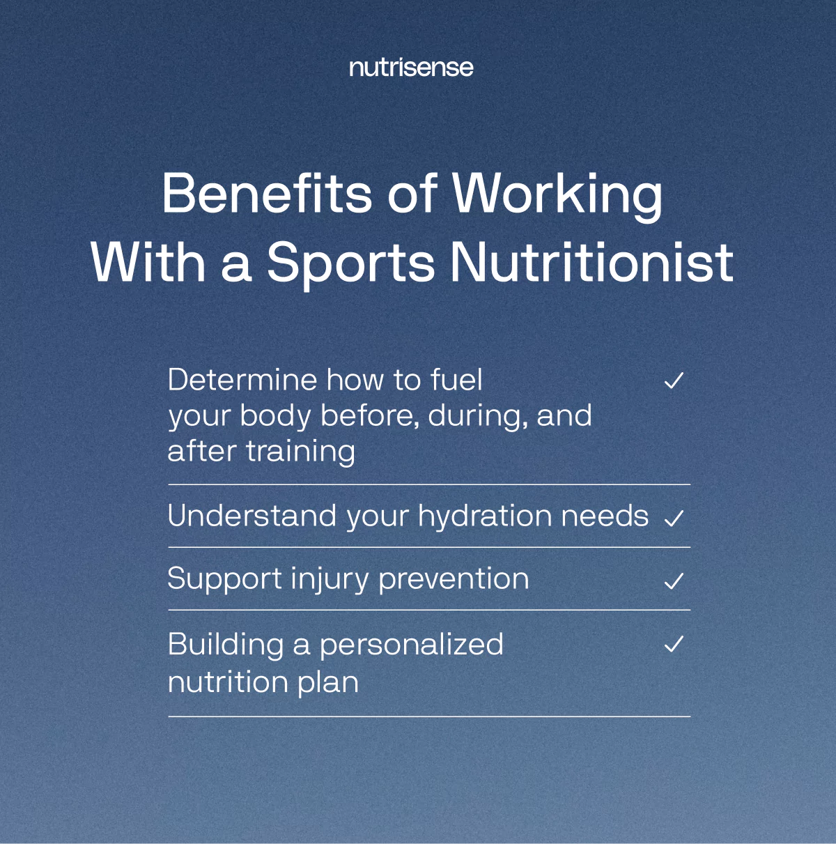 benefits of working with a sports nutritionist