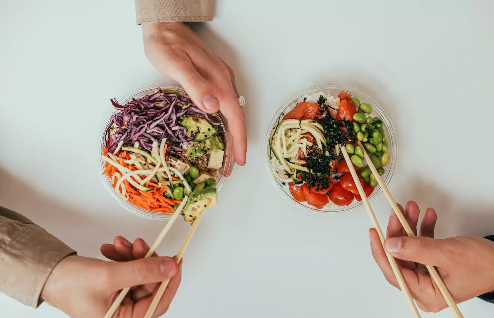 two bowls of vegetables 
