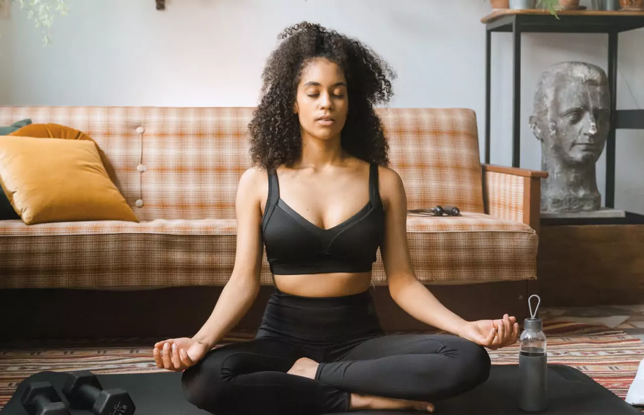 a person meditating