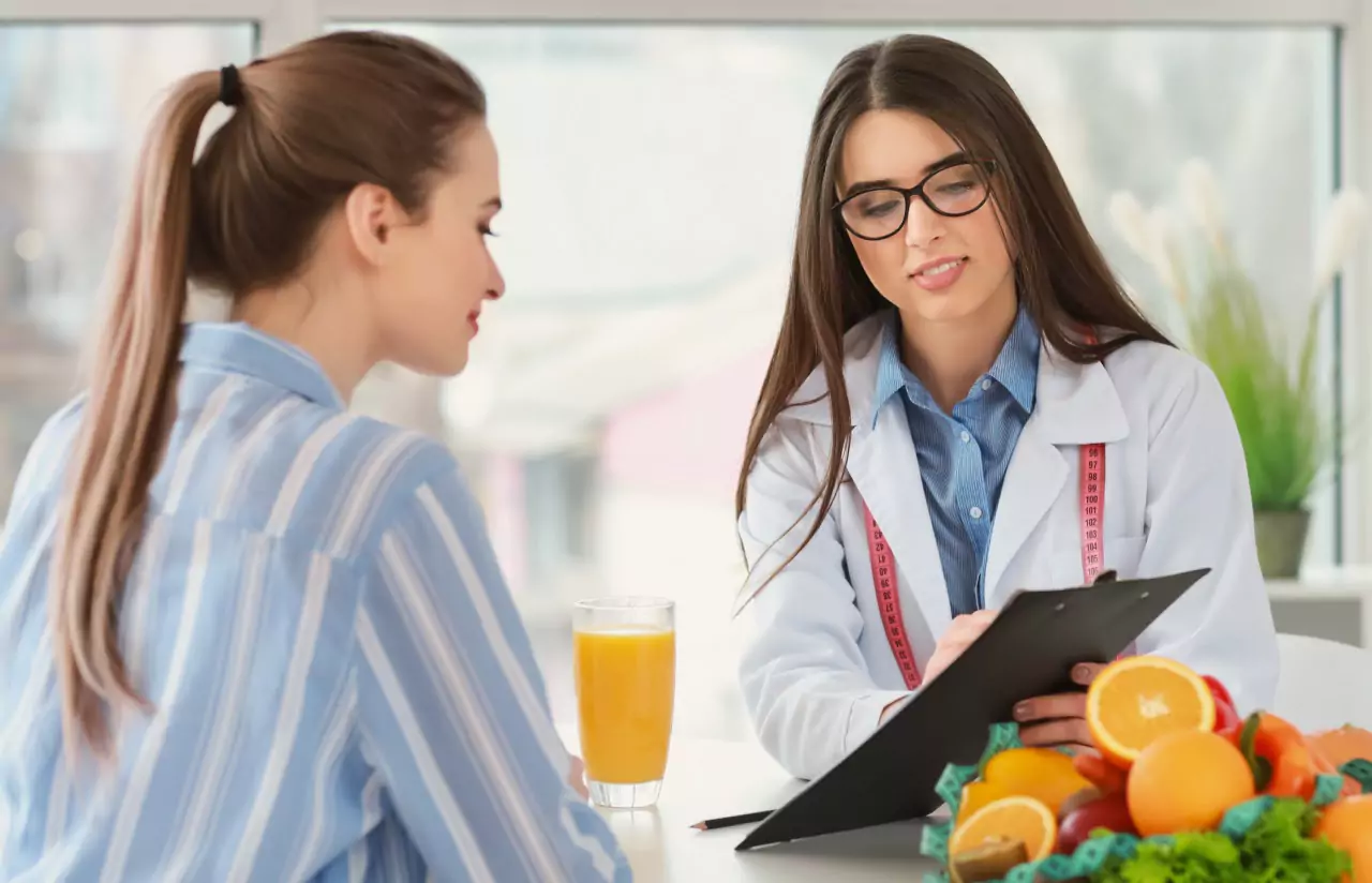 a person talking to a dietitian