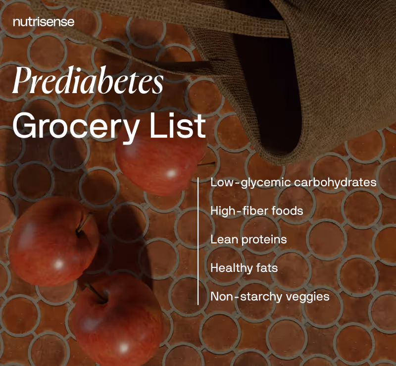 a prediabetes grocery list graphic