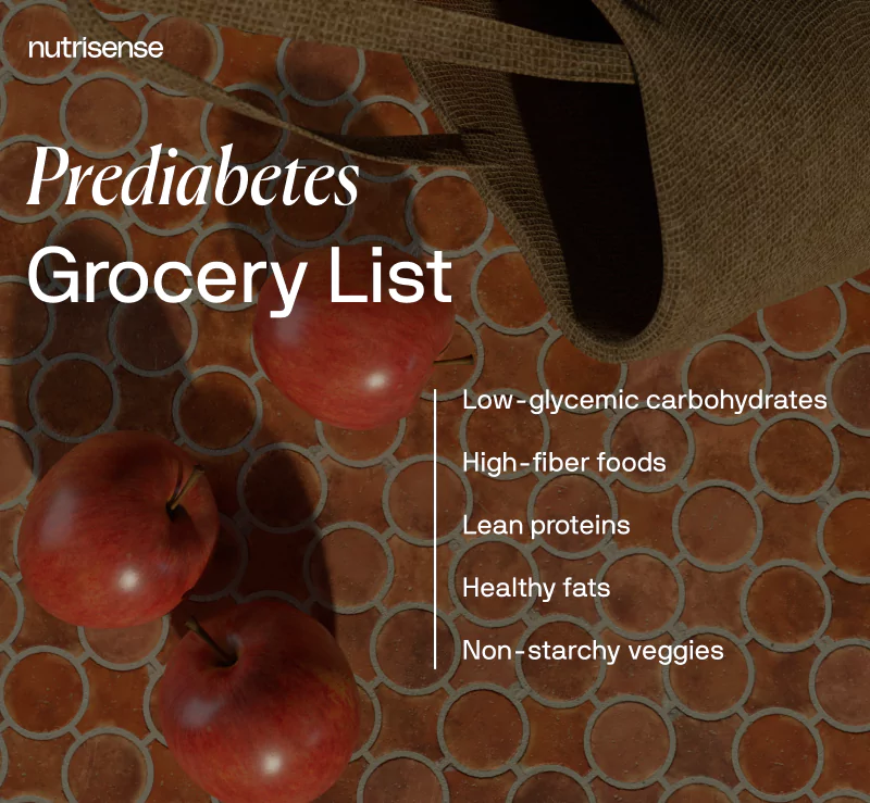 a prediabetes grocery list graphic