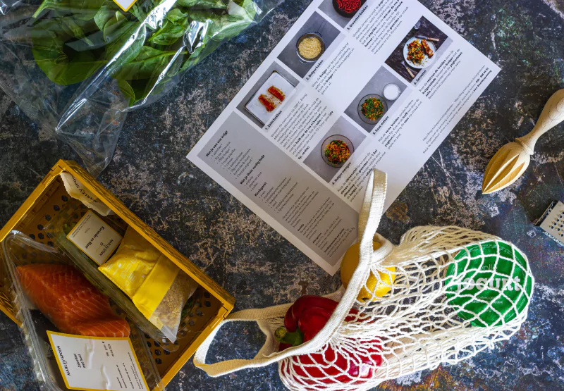 someone with a hello fresh meal kit