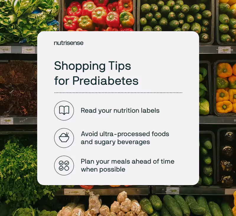 shopping tips for prediabetes list