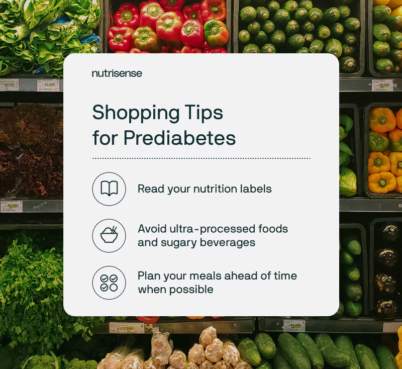 shopping tips for prediabetes list