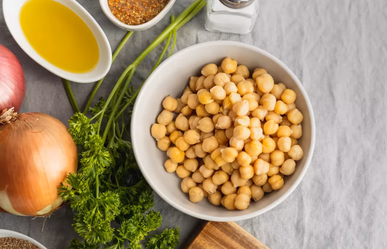 a bowl of chickpeas