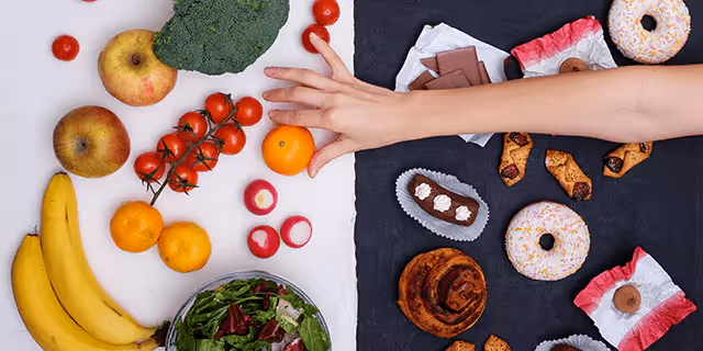 a person choosing a healthy diet