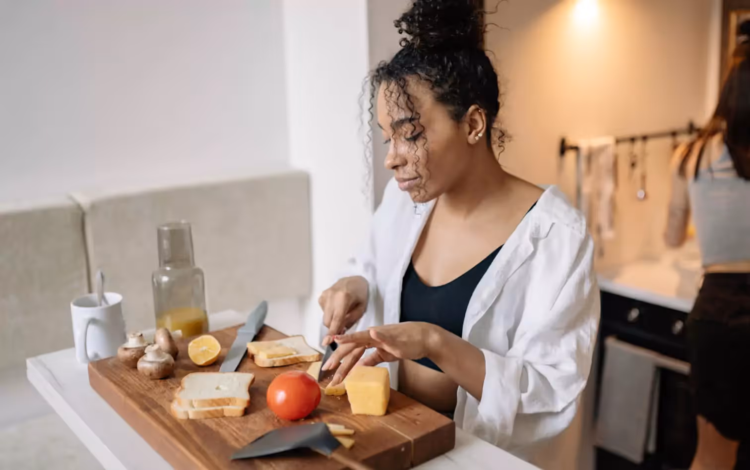 a person making toasts 