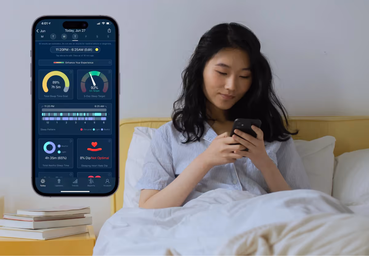 the Sleep Watch app and someone looking at their data