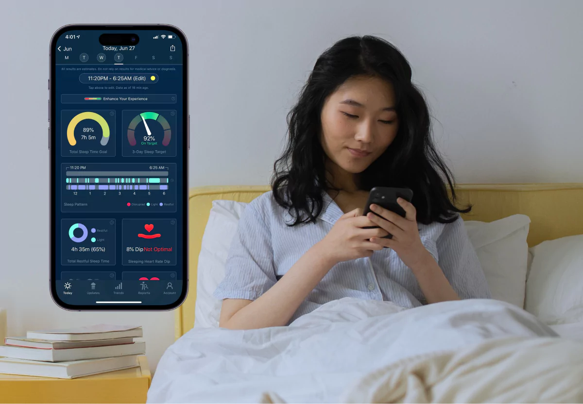 the Sleep Watch app and someone looking at their data