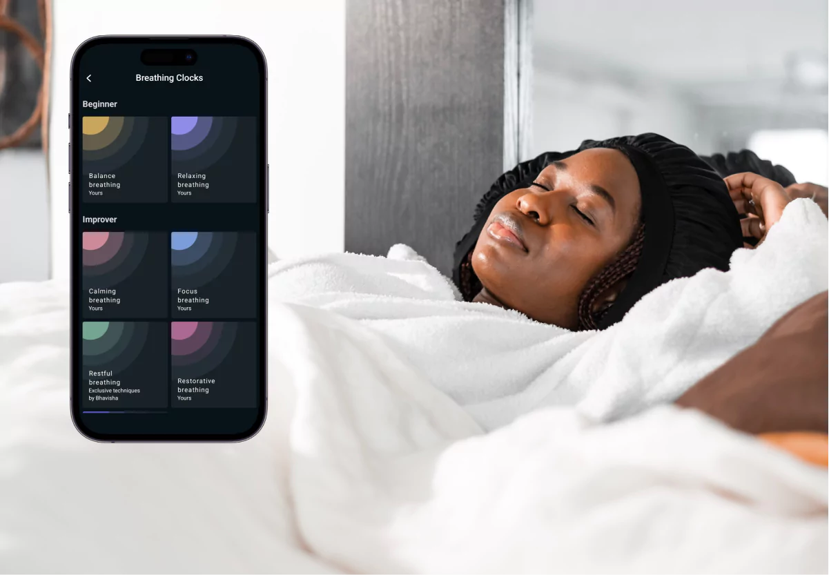 the Yours app and someone asleep