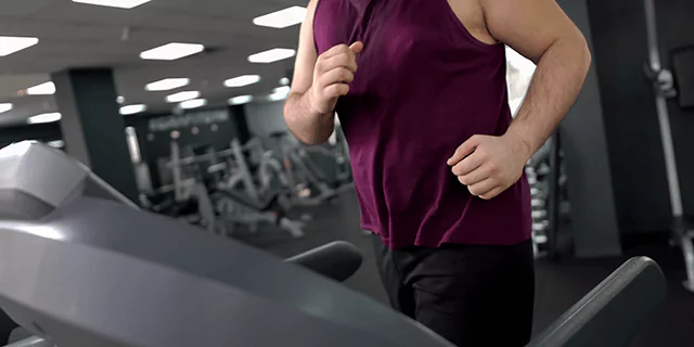 a person running indoors