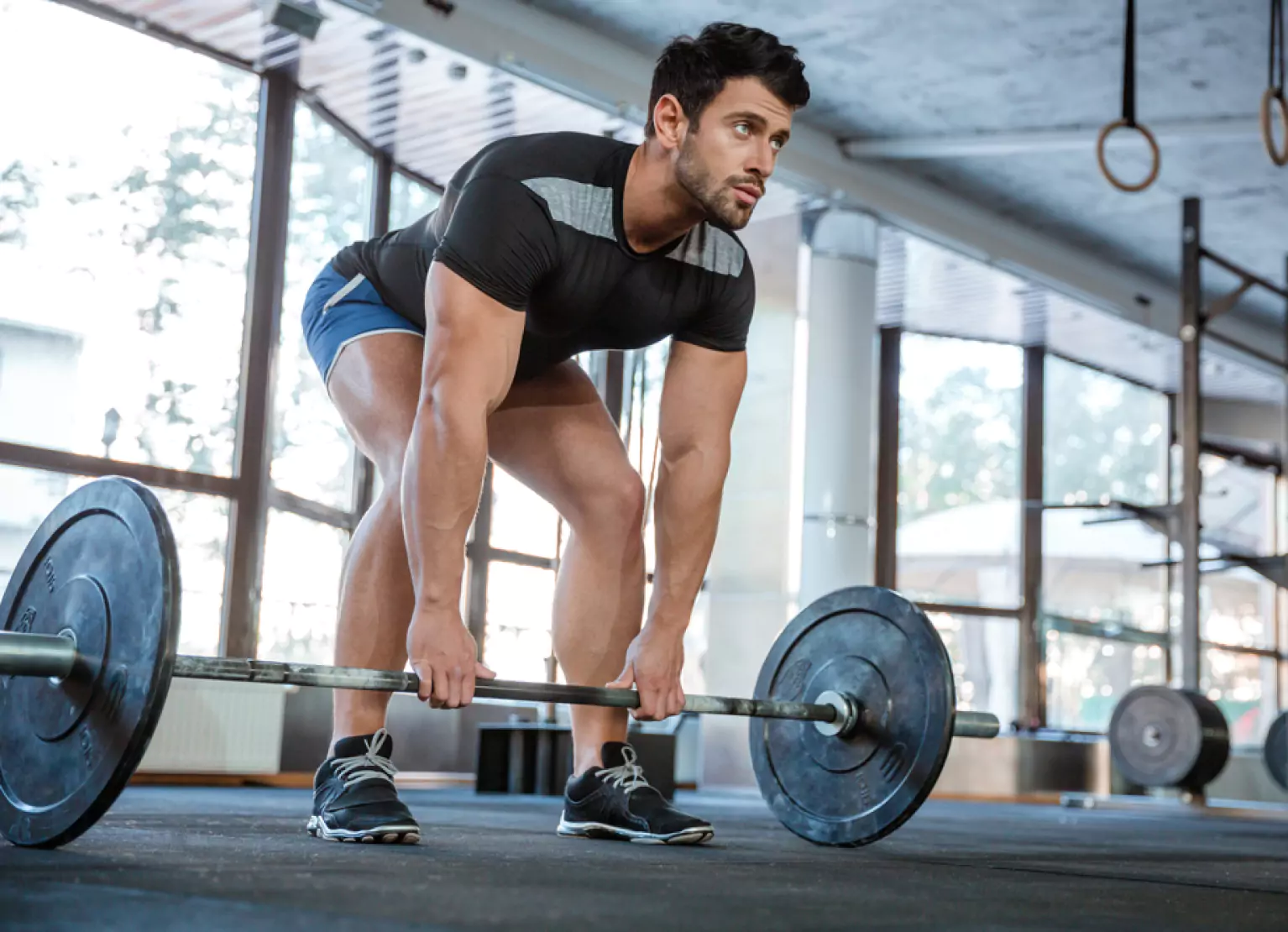 a man doing a deadlift