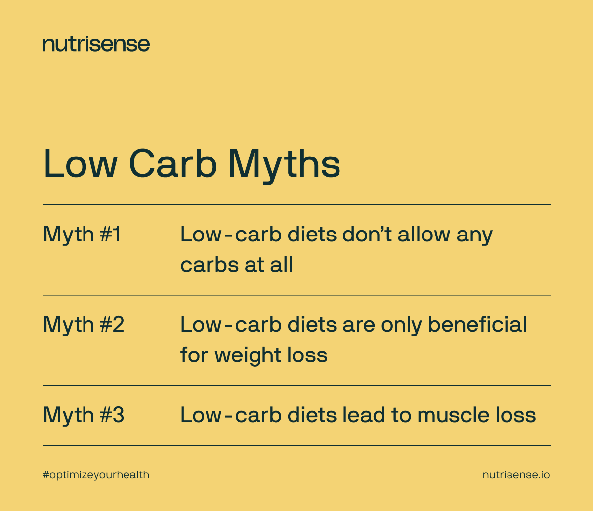 low carb diet myths