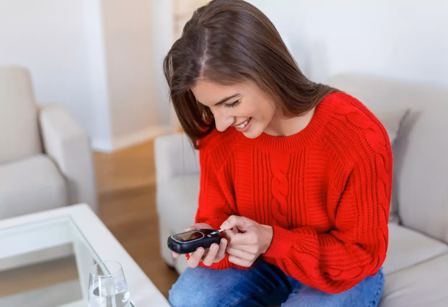 a person checking their glucose level