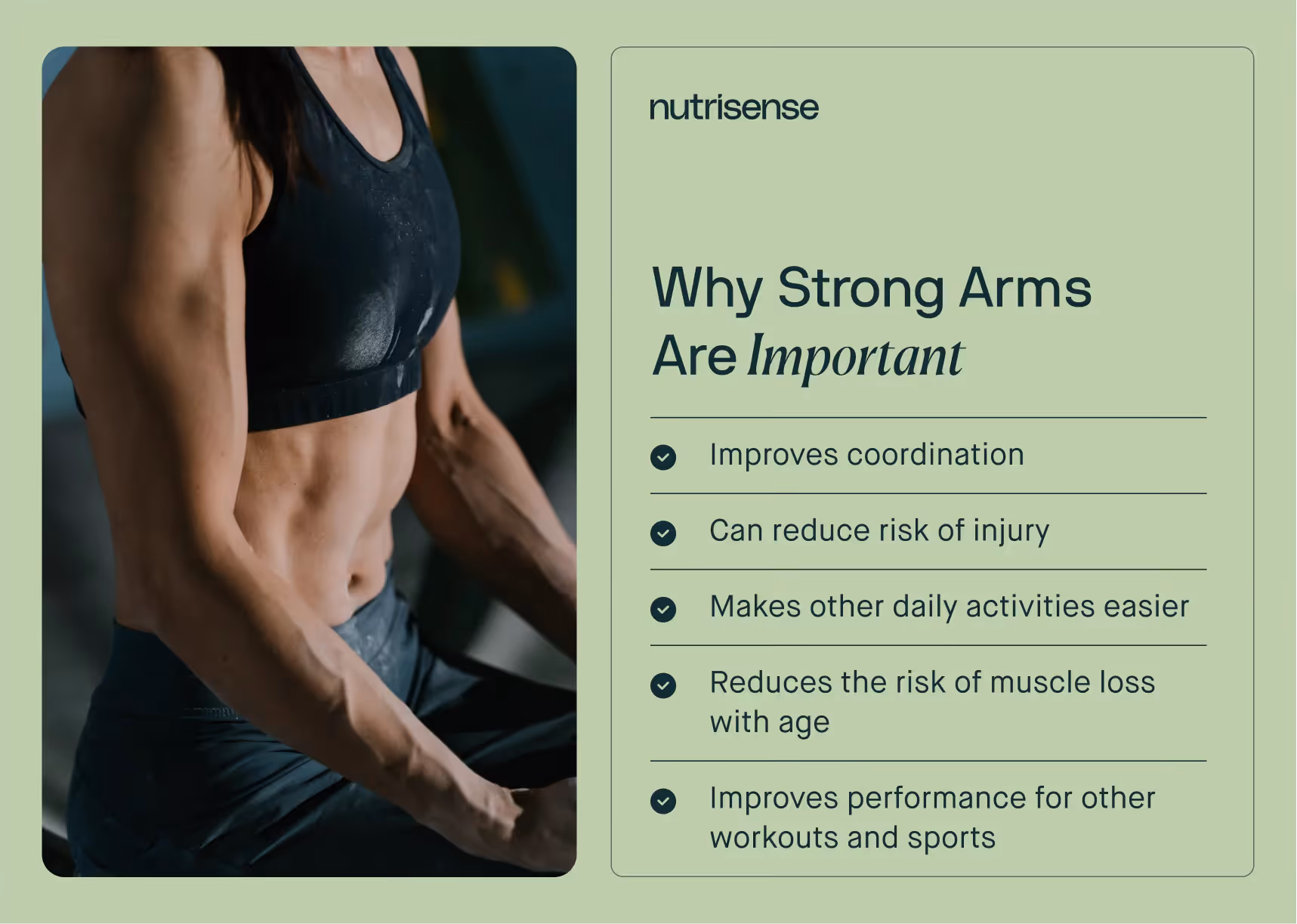 why strong arms are important graphic