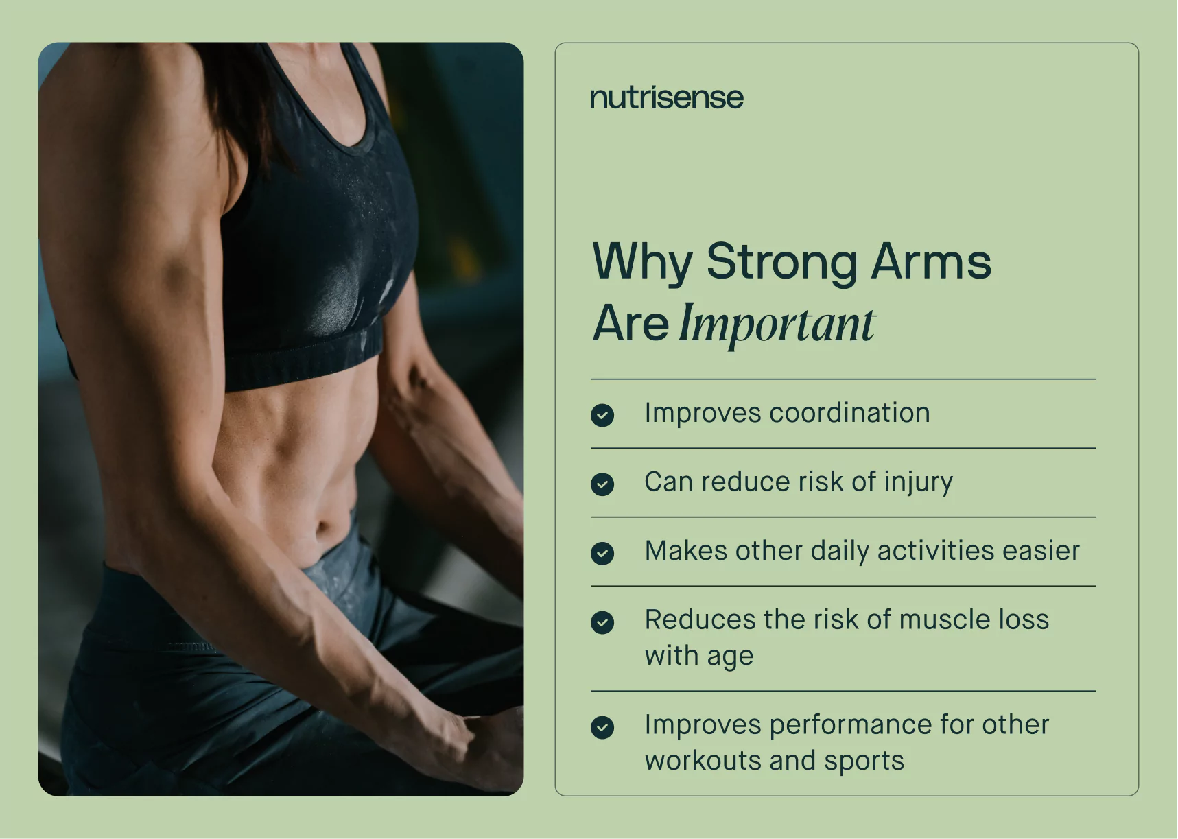 why strong arms are important graphic