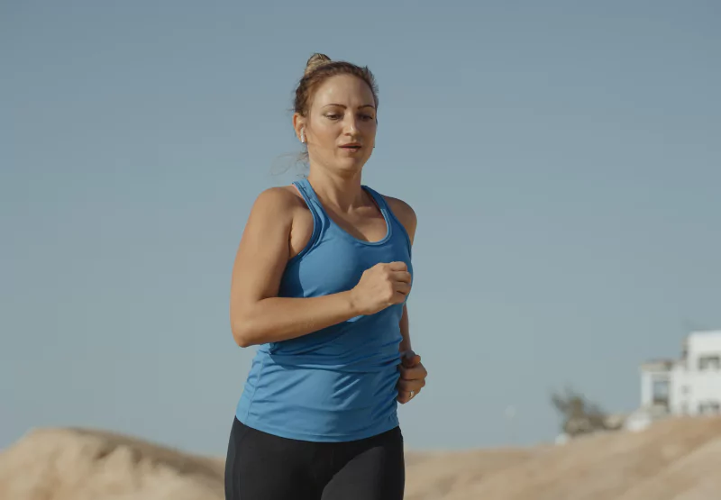 a woman out on a run