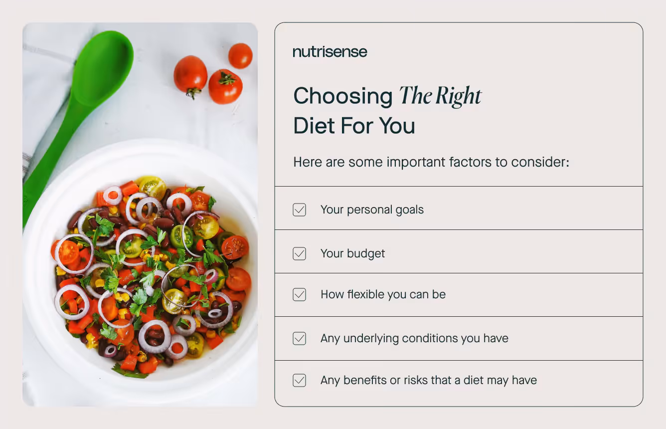 tips for choosing the right diet for you