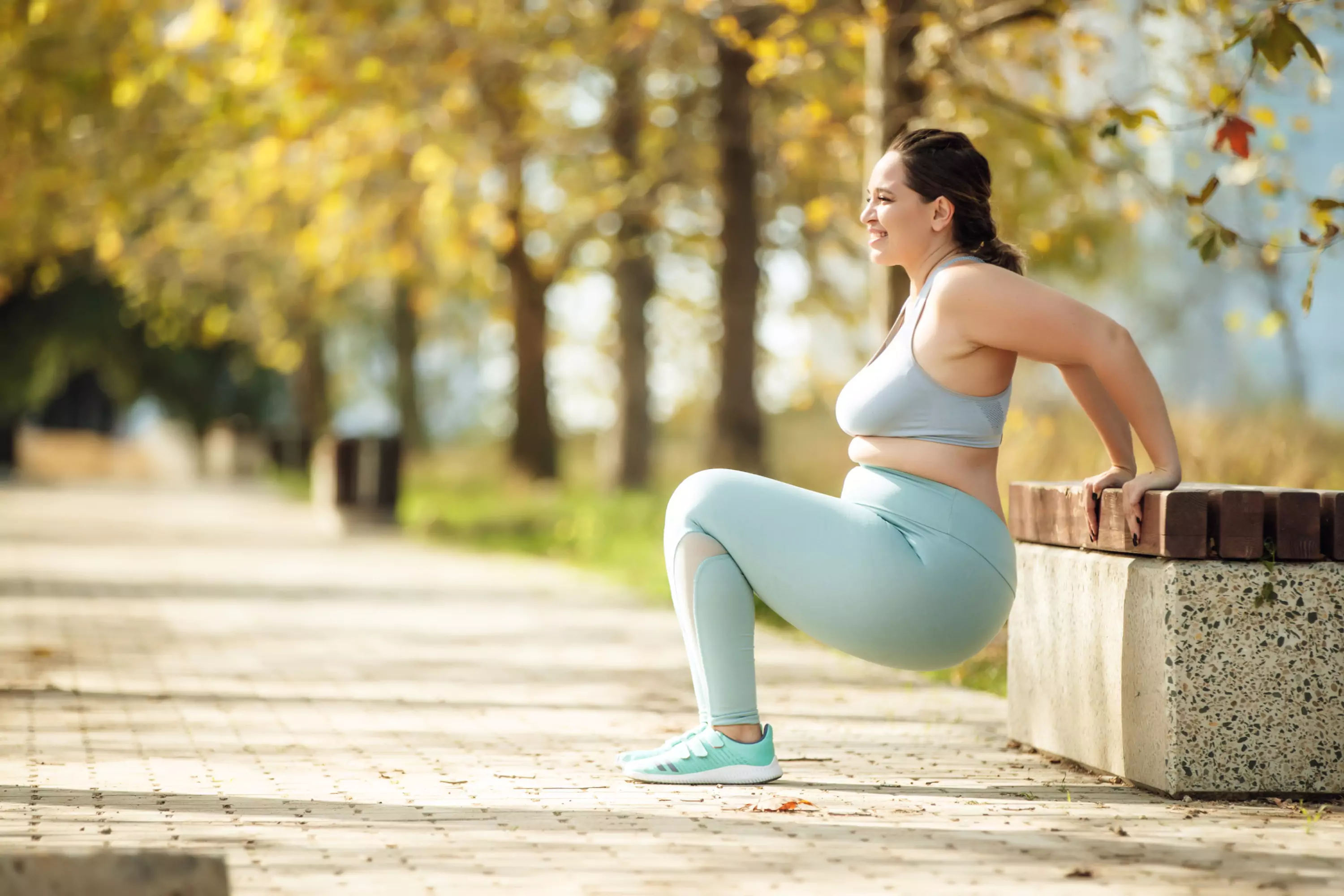a person working out outdoors 
