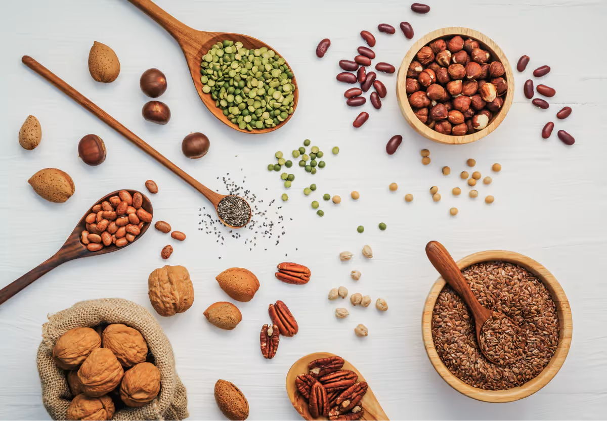 legumes and beans in bowls