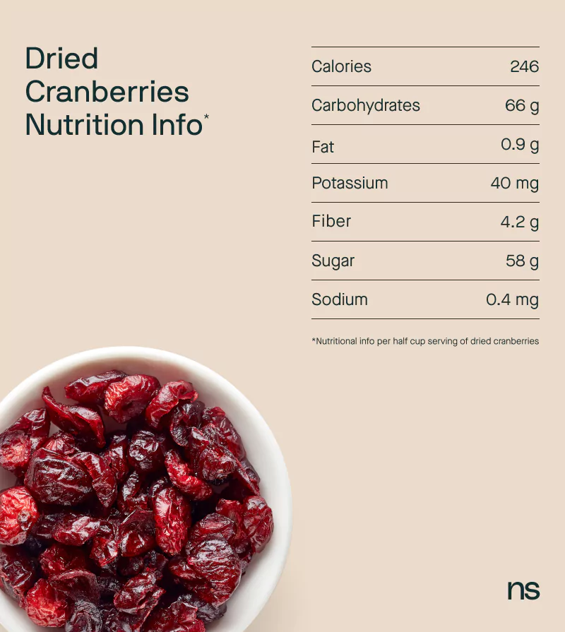dried cranberries nutritional info