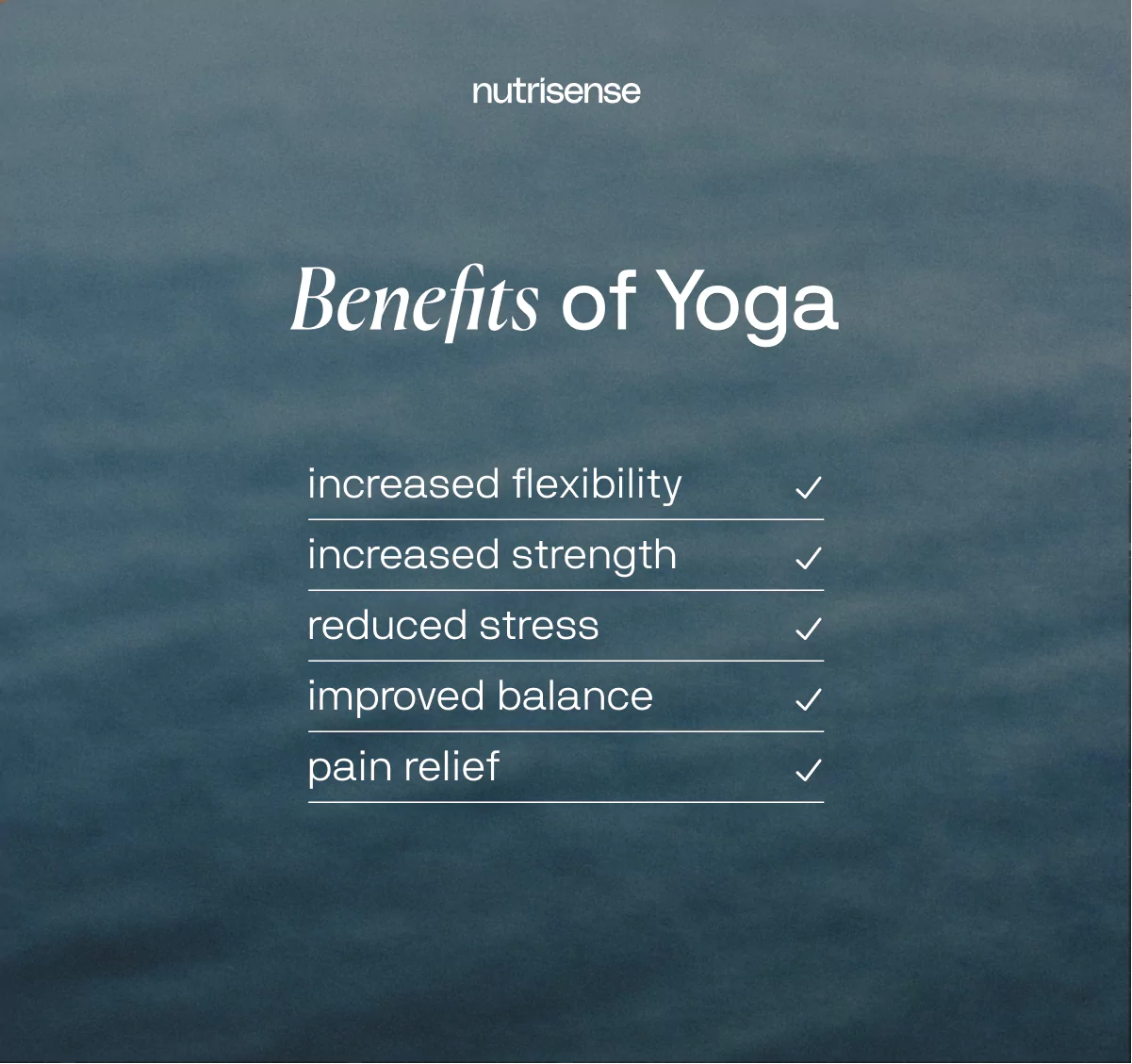 5 benefits of yoga list