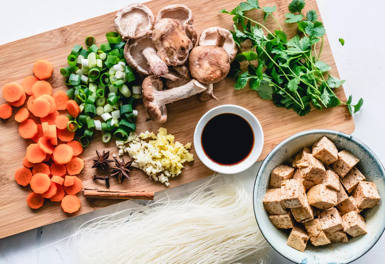 a plate of veggies and tofu