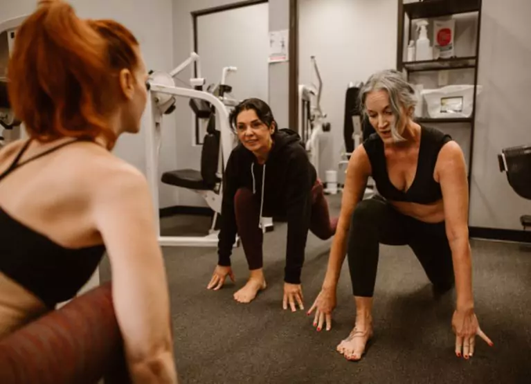 Group of people working out in home gym