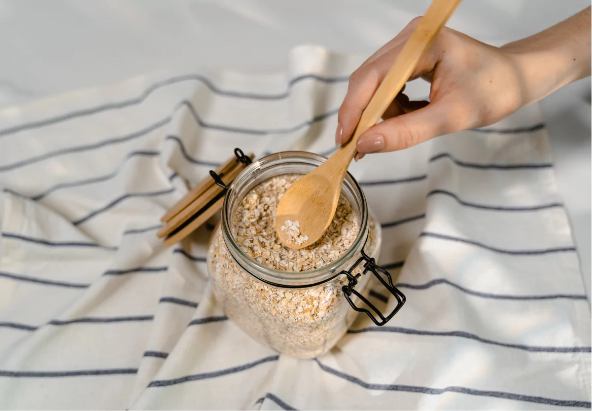 carbohydrates - a jar of dry oats