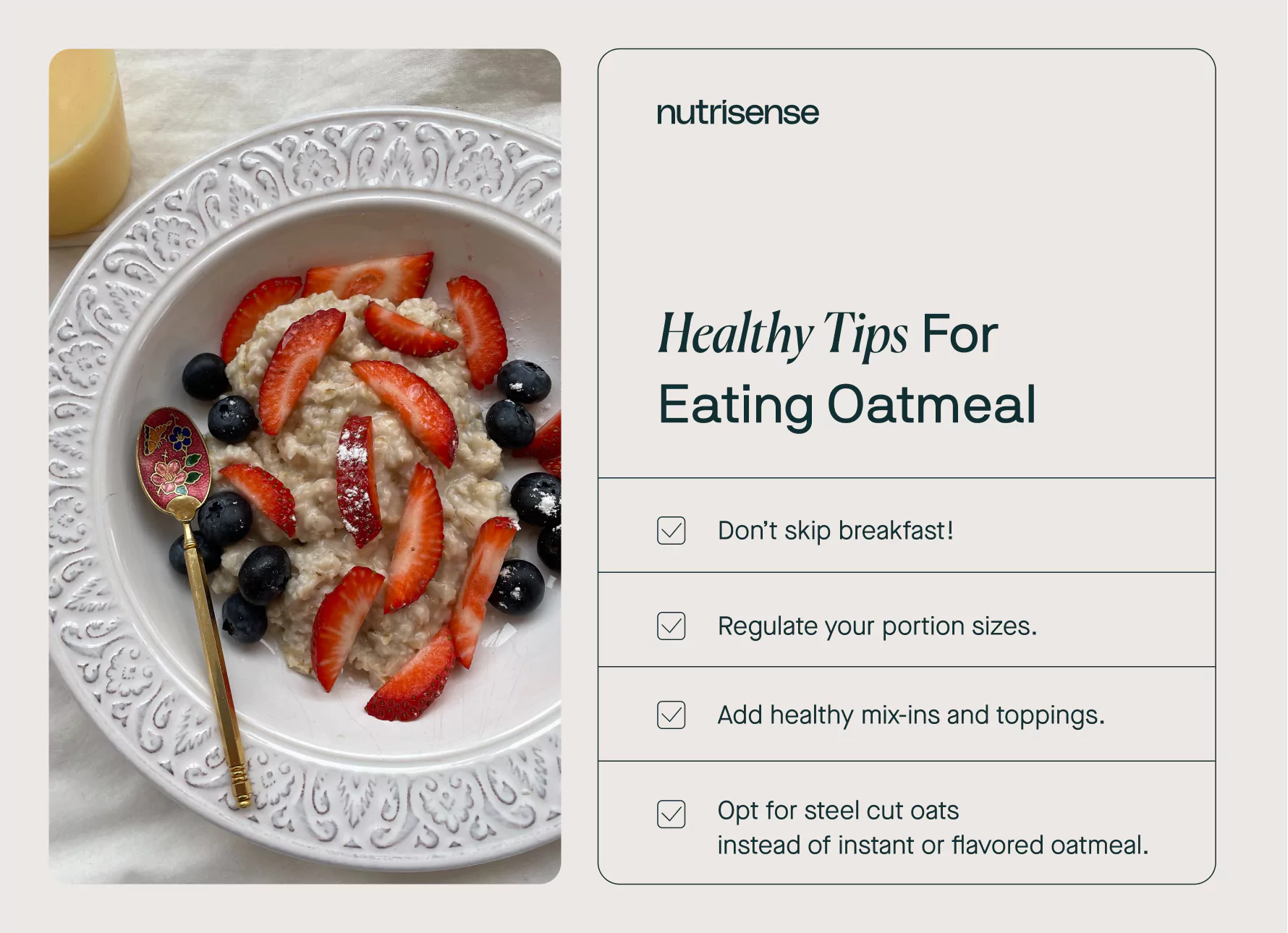 healthy tips or eating oatmeal