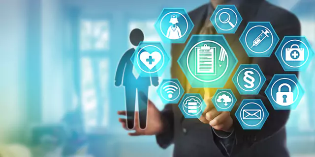 infographic showing a choice of various health tech solutions