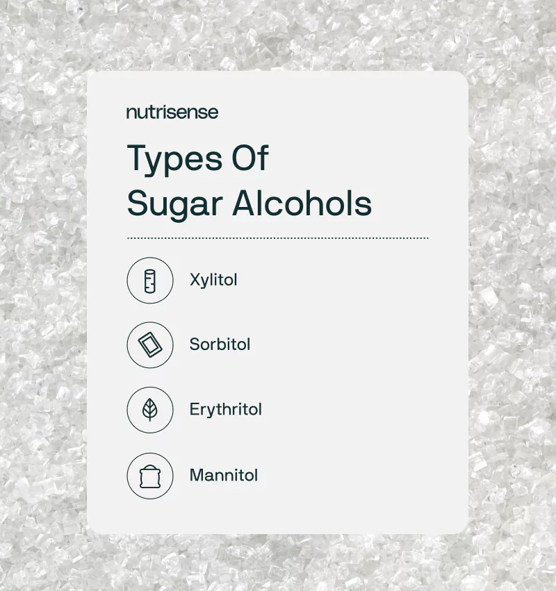 a list of types of sugar alcohols