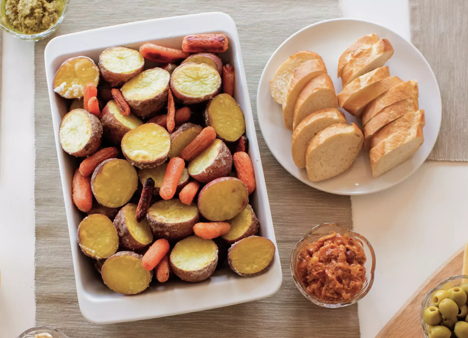 potatoes and bread