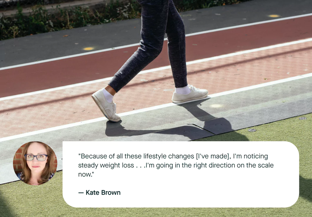kate walking on a track